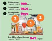 4 Or 6 Piece Core Glasses-Per Pack