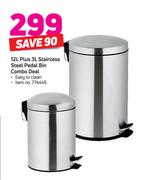 12Lte Plus 3ltr Stainless Steel Pedal Bin Combo Deal