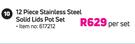 Mainstays 12-Piece Stainless Steel Solid Lids Pot Set-Per Set