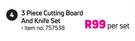 Mainstays 3-Piece Cutting Board And Knife Set-Per Set