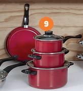 Mainstays 7-Piece Carbon Steel Non Stick Pot Set-Per Set