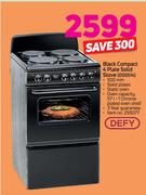 Defy Black Compact 4 Plate Solid Stove DSS514