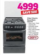 Defy 3 Gas 1 Electric Stove Black DGS179