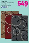 Waltex Circles Rug 150x200cm In Assorted Colours-Each