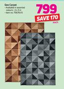 Geo Carpet 2x3m In Assorted Colours-Each