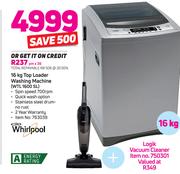 Whirlpool 16Kg Top Loader Washine Machine WTL 1600 SL + Logik Vacuum Cleaner
