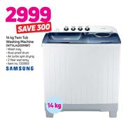 0Samsung 14Kg Twin Tub Washing Machine WT14J4200MBF