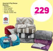 Always Home Assorted 3 Ply Sherpa Blankets-Each