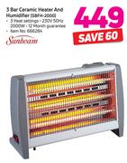 Sunbeam 3 Bar Ceramic Heater And Humidifier SBFH-2000