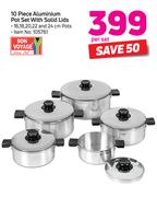 Bon Voyage 10-Piece Aluminium Pot Set With Solid Lids-Per Set