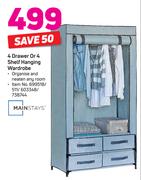 Mainstays 4 Drawer Or 4 Shelf Hanging Wardrobe