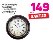 46cm Mahogany Anna Clock-Each