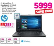 HP 15.6” Intel Core i3 Notebook 15-AY035NI