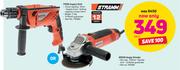 Stramm 710W Impact Drill/850W Angle Grinder-Each