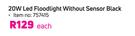 Eurolux 20W LED Floodlight Without Sensor (Black)-Each
