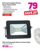 Eurolux 10W LED Floodlight Without Sensor (Black) FS239-Each
