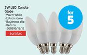 Eurolux 3W LED Candle Globe-For 5