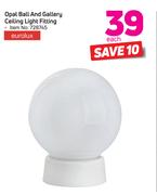 Eurolux Opal Ball And Gallery Ceiling Light Fitting-Each