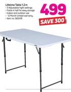 Lifetime Table 1.2m