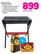 Braai Bundle Including Megamaster Barrel Braai & 5Kg Chakra Briquettes-Per Bundle