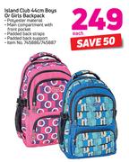 Island Club 44cm Boys Or Girls Backpack-Each