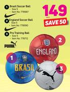 Puma Brazil Soccer Ball Size 5/England Soccer Ball Size 5/Pro Training Ball Size 5-Each