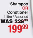Head & Shoulder 2 In 1 Classic Clean Shampoo Or Conditioner Assorted-1Ltr