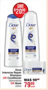 Dove Intensive Repair Shampoo Or Conditioner 350ml/400ml Or Mask 200ml-Each