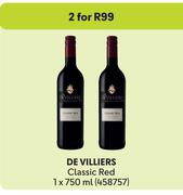 De Villiers Classic Red-For 2 x 750ml