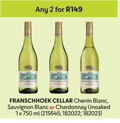 Franschhoek Cellar Chenin Blanc, Sauvignon Blanc Or Chardonnay Unoaked-For Any 2 x 750ml