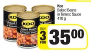 Koo Baked Beans In Tomato Sauce-For 3 x 410g