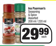 Ina Paarman's Seasoning & Spice Assorted-200ml/220ml Each