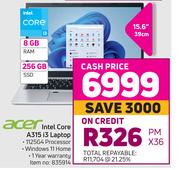 Acer 15.6" (39cm) Intel Core A315 i3 Laptop