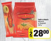 Fatti's & Moni's Macaroni Or Spaghetti-For Any 2 x 500g