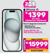 2 x Apple iPhone 15-On 3GB Red Core + Red Flexi 85