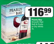Pearly Bay Smooth Red Soft & Fruity Or Dry White 3Ltr- Each