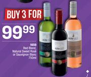 1659 Red Blend, Natural Sweet Rose Or Sauvignon Blanc-For 3 x 750ml 