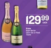 Krone Night Nectar Demi Sec Or Rose-750ml Each