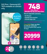 Samsung Galaxy S22 Plus & Samsung A23 Smartphone-Each