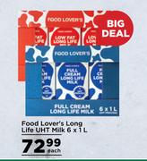Food Lover's Long Life UHT Milk-6 x 1L Each