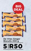 De Vries Ginger Biscuits-For 5 x 200g