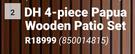 DH 4 Piece Papua Wooden Patio Set