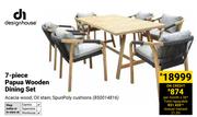 Design House 7 Piece Papua Wooden Dining Set