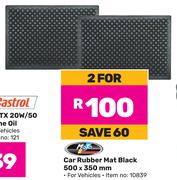 Moto Quip Car Rubber Mat Black 500 x 350mm