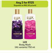 Lux Body Wash (All Variants)-For 2 x 750ml