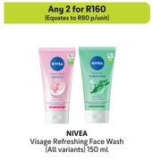 Nivea Visage Refreshing Face Wash (All Variants)-For 2 x 150ml