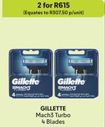 Gillette Mach 3 Turbo 4 Blades-For 2