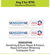 Sensodyne Sensitivity & Gum,Repair & Protect,Repair & Protect Whitening Toothpaste-For 2 x 75ml