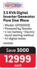 Gentech 3.5KVA Digital Inverter Generator Pure Cine Wave GP3500ISE