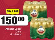 Amstel Lager Cans 6 x 440ml-For 2
